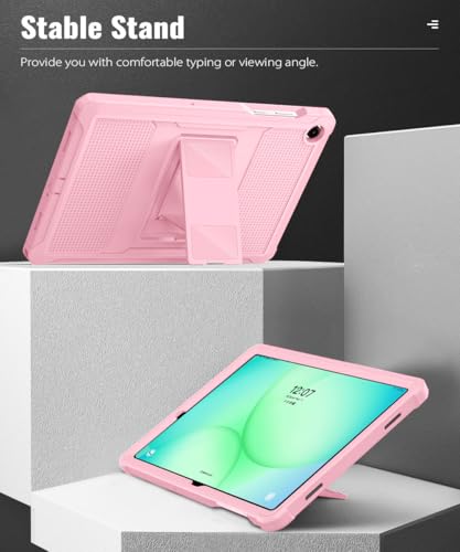 Image of MoKo Shockproof Case Fit Samsung Galaxy Tab A11+ Plus / A9+ 11 Inch | Full Body Rugged Stand Back Cover with Built-in Screen Protector for Galaxy Tab A11+ / A9+ Tablet, Light Pink
