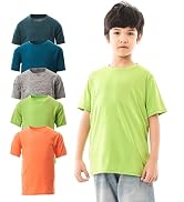 WHITE PEAK TRADING COMPANY 5 Pack Youth Dry Fit T-Shirt Moisture Wicking Athletic Workout Short S...