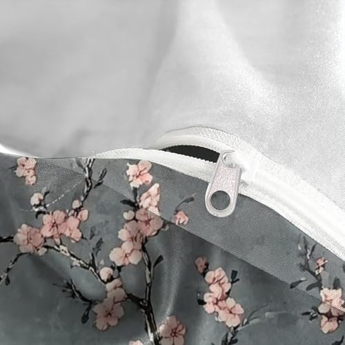 Parure de lit fleurs de cerisier 3D housse de couette 220x240 cm microfibre résistante King - 8