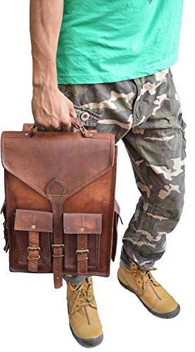 Jaald JLD28 Convertible Leather 15.6 Inch Laptop Bag Backpack Messenger Bag Office Briefcase thumb #6