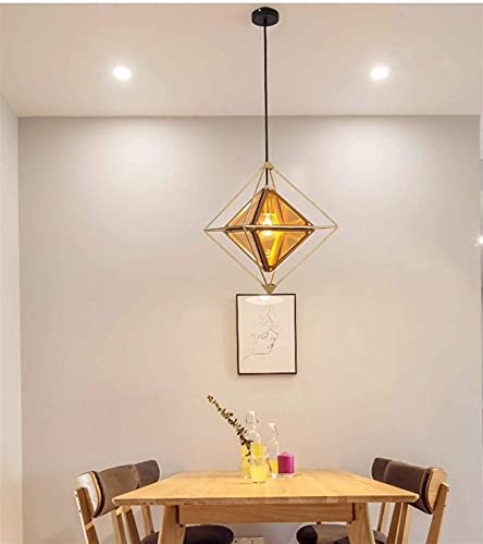 Lampe en verre postmoderne et lustre géométrique au design architectural