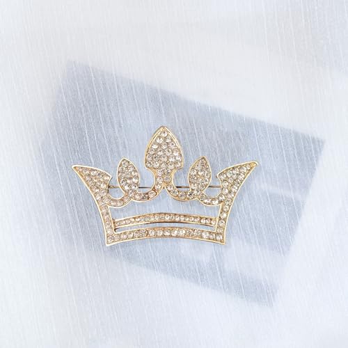 Image of GBAHFY Crystal Rhinestone Princess Queen Crown Brooch Pin for Women - Tiara for Wedding Party Banquet Birthday