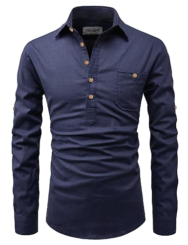 Image of Vida Loca Men Cotton Full Sleeve Casual Spread Collor Slim Fit Short Kurta for Men and Boys (Pack of 2)