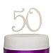 50 Cake Topper for 50th Birthday or Anniversary Party Rhinestone Decoration (Gold)