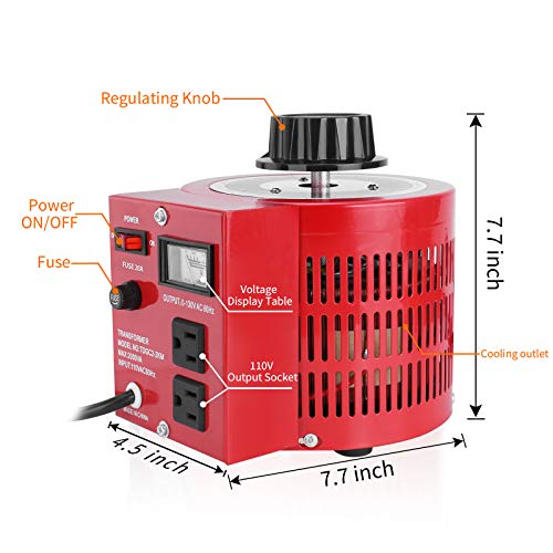 20amp variable transformer auto ac voltage regulator power supply 2000va max 0130 volt output