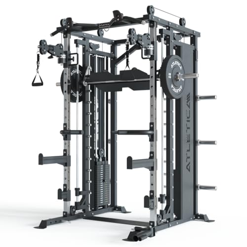 Fortress Multipresse Set | Move | Kraftstation mit Jammer Arms, Smith Machine & 360° Cable Cross | Kabelzug mit 180kg Steckgewichten | Beinpresse Option – Bild 6