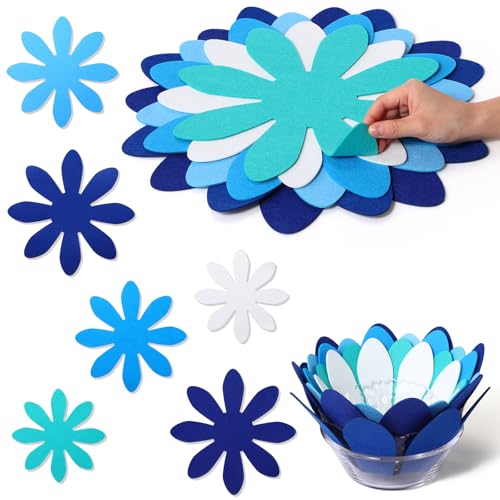 Queekay 12 Pcs Felt Pot and Pan Protectors for Stacking, Blue