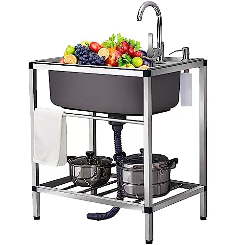 Évier en acier inoxydable 304 de cuisine portable et durable