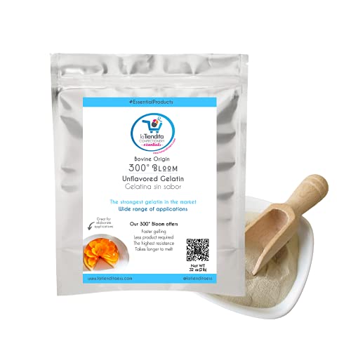 La Tiendita Essentials 300Â° Bloom Gelatin (2lb) beef unflavored gelatin powder, strongest gelatin in the market, premium