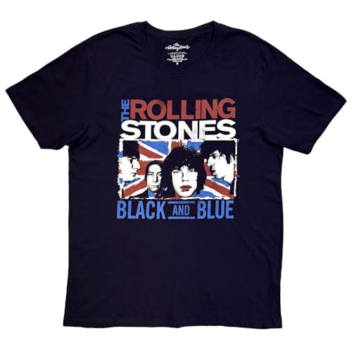 T-shirt The Rolling Stones Noir et Bleu Grande Taille XXL Rock Off Coton