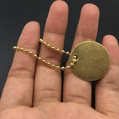 ABBECIAO Correntes de esfera de latão de 11,9 cm (3/32 mm) chaveiros com contas de 2,4 mm, corrente