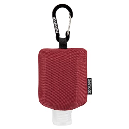 2nd Childhood Travel Hand Sanitizer Keychain Holder Case, Clip-On - Red