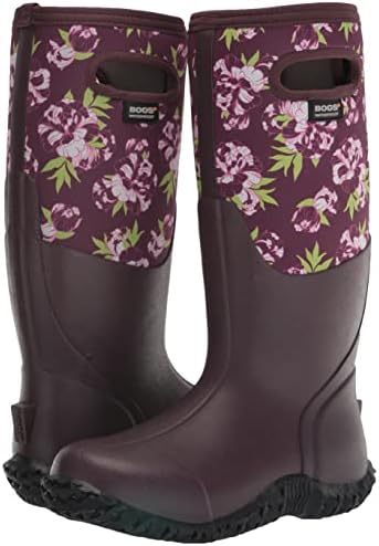 Bogs Womens Mesa Boot Rain, Peony Print-Burgundy, 6 | Image 6