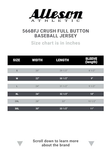 Alleson Athletic Camisa feminina de beisebol Crush com botão completo (estilo 566bfj)