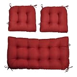 Kunste Patio Furniture Cushions Sets Tufted Wicker Settee Bench Cushions Indoor Outdoor 1 Loveseat 2
