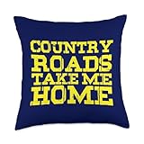 Country Roads Take Me Home West Virginia Throw Pillow