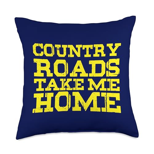 Country Roads Take Me Home West Virginia Throw Pillow