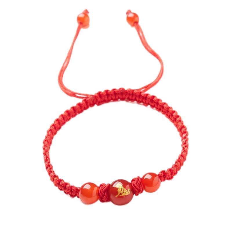 Bracelet à breloques serpent 2025 cordon rouge, le cadeau de vœux traditionnel