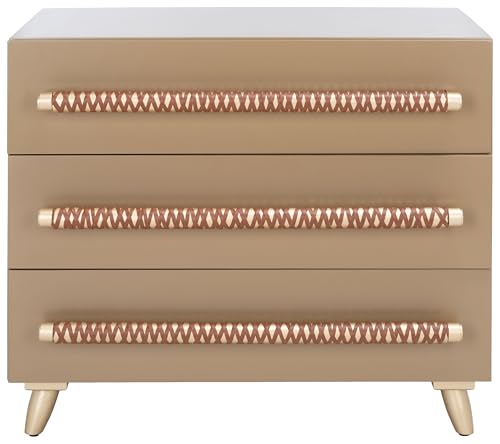 Safavieh Home Raquel Modern Taupe and Gold and Brown 3-drawer