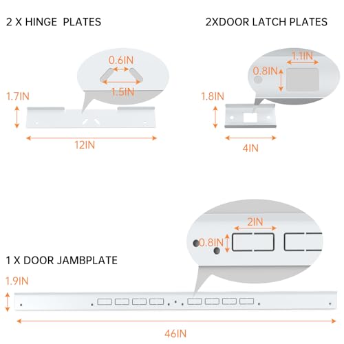 5-Piece Door Reinforcement Set for Jamb,Frame & Hinges Door Lock Security,Door Jamb Reinforcement Set,Anti Door Kick in Heavy Duty Striker Plate Kit,Tamper/Corrosion Proof Door Jamb Repair Kit (White)