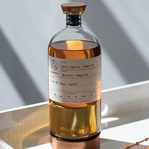 Ethan+Ashe - Alkemista Alcohol Infuser - Add Flavor To Spirits - Infuser For Vodka, Gin, Rum, Scotch, Whisky, & More - Stainless Steel - Glass Infusion Bottle - Fine Filter - 950 Ml #TOP5