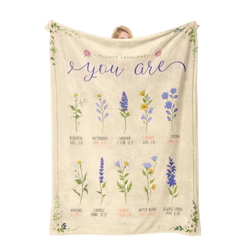 Image of Christian /Inspirational /Religious /Spiritual /Birthday Gifts for Women /Adults, First Holy Communion Gifts for Girls, Soft Throw Blankets for Women 50 inchx 60 inch
