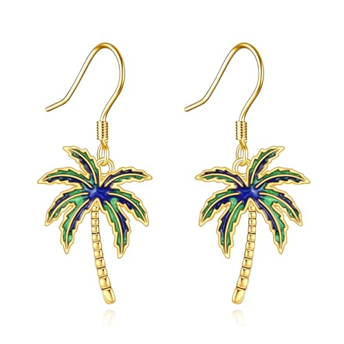 Cadeau pour femme unique avec ces boucles d'oreilles palmiers d'été
