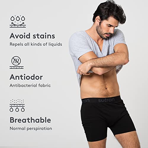 SUTRAN TECHNOLOGY Pack de 3 caleçons Anti-Transpiration - absorbe et évapore la Transpiration, Anti-Tache, Anti-Odeur, 100% – vue 4