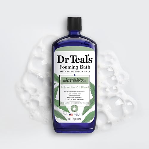 Dr Teal's Foaming Bath with Pure Epsom Salt, Cannabis Sativa Hemp Seed Oil, 34 fl oz (Pack of 4) - image 7
