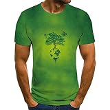 QTJY Meilleure Vente Univers étoile 3D Haut imprimé à Manches Courtes Design de Mode Simple décontracté Doux Ajustement Ample T-Shirt Pull A4 3XL