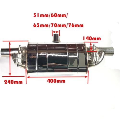 Escape de coche universal de 63mm con mando a distancia para sonido variable 6