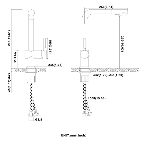 Lonheo-Grifo-Cocina-Extraible-Negro-Grifo-Fregadero-Extensible-Ducha-de-Acero-Inoxidable-Sin-plomo-Mezclador-de-Fregadero-Monomando-Giratorio-de-360