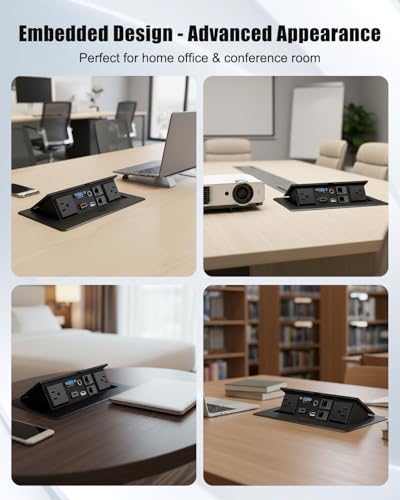 Hub d'alimentation table de conférence encastrable avec prise pop-up USB - 6
