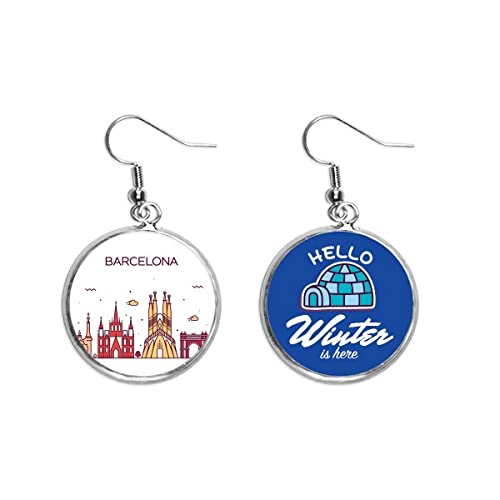 Pendientes de gota con diseño de Barcelona joyería elegante de invierno