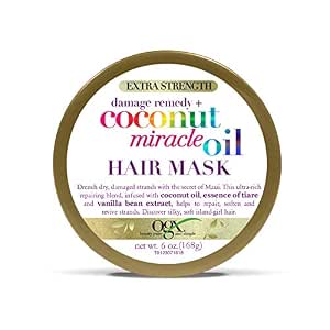 OGX Extra Strength Damage Remedy + Coconut Miracle Oil Hair Mask, Extra Hydrating and Softening Anti-Frizz Treatment, 6 oz