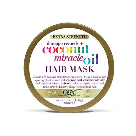 OGX Extra Strength Damage Remedy + Coconut Miracle Oil Hair Mask, Extra Hydrating & Softening Anti-Frizz Treatment to Help Repair Hair, Paraben-Free, Sulfated-Surfactants Free, 6 oz