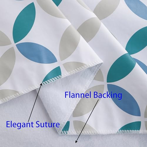 Image of Walrus Heavy Duty Vinyl Tablecloth with Flannel Backing Waterproof Oil-Proof Plastic Table Cloth Stain-Resistant Wipeable Table Cover for Indoor and Outdoor (Geometric Leaf,54x54 Inch)
