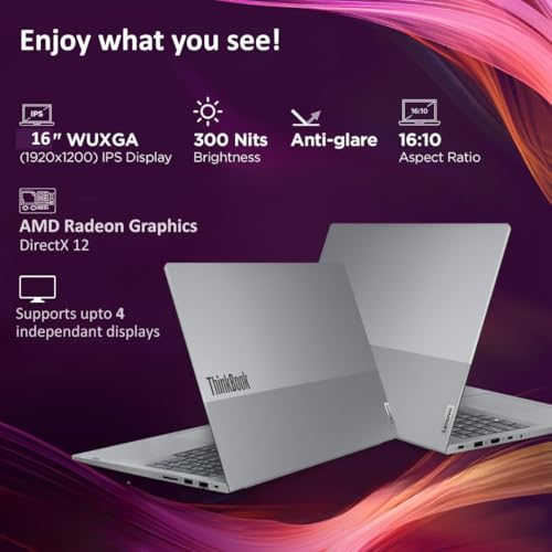 Image of Lenovo ThinkBook 16 G6 Laptop | AMD Ryzen 3 7330U | 16 inch WUXGA IPS 300 Nits Display | 8GB DDR4 RAM & 512GB SSD | Windows 11 Home + MS Office 2021 | Fingerprint Reader | Arctic Grey (21KKA0J2IN)