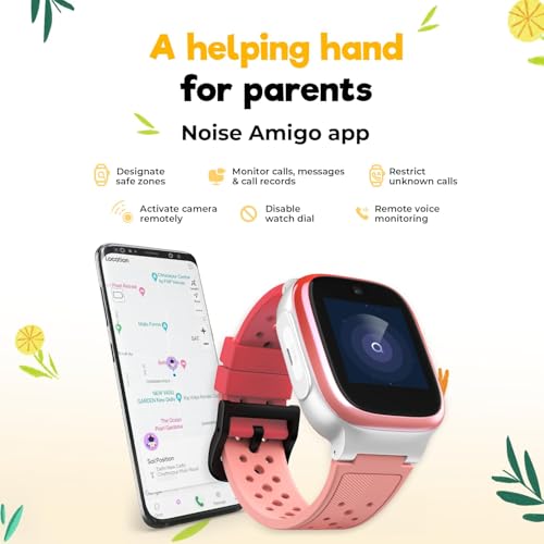 Image of Noise Explorer Kids Smart Watch with GPS Tracking, 2-Way Video & Voice Calling, Safe Zone Alert, School Mode, SOS, Habit Formation, App for Parents (Captain Duo), Multicolor