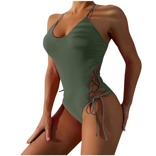 2025 Sexy One Piece Swimsuit Women Bathing Suit Sexy High Cut Out Crisscross Lace-Up Monokini Swimwear