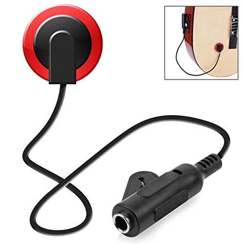 Pyle Acoustic Mini Transducer Pickup-Piezo Contact Microphone Soundboard, Pick up Mic w/ 1/4"
