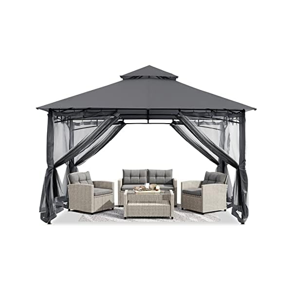   ABCCANOPY-Gazebos-for-Patios-10x12-Outdoor-Steel-Frame-Gazebo-with-Mosquito-Netting-for-Lawn-Backyard-Garden-Deck-Dark-Gray