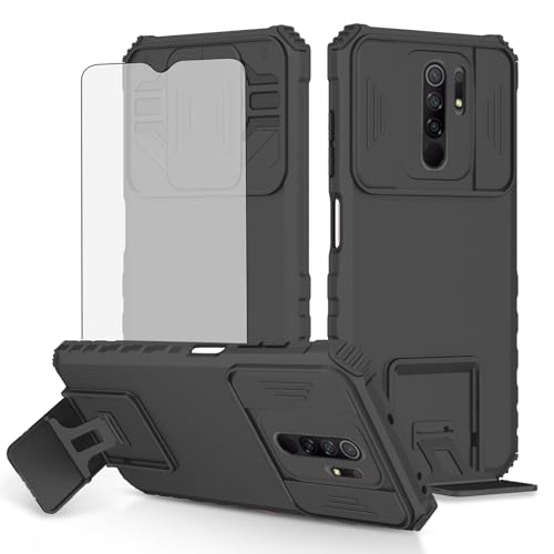 Coque Xiaomi Redmi 9 béquille et protection caméra coulissante antichoc