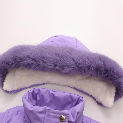 Little Girls Long Coat Winter Puffer Jacket Fleece Parka Snow Waterproof Clothes4