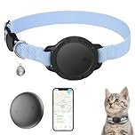 NozlaID Cat Tracker - GPS Cat Tracker Collar No Monthly Fee - Compatible with iOS Apple Find My & Android Google Find My - Stretchy Cat GPS Tracking Collar for for Kittens and Puppies (1 Pack)
