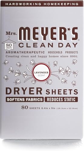 Mrs. Meyer's Clean Day Dryer Sheets Lavender, 80 Count (Pack of 2)