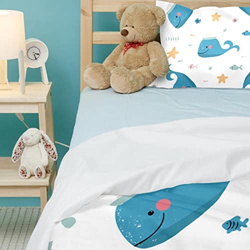 Housse de couette avec 2 taies Collection Whales White Star