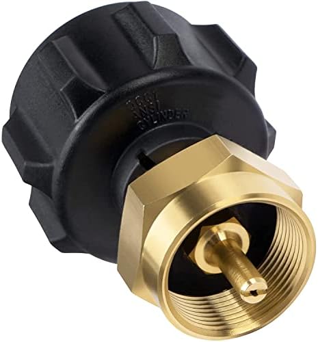 SHINESTAR Propane Refill Adapter, LP Gas 1 LB Cylinder Tank Coupler, Universal for QCC1/Type1 Propane Tank and 1 Pound Tank Throwaway Disposable Bottle-Solid Brass