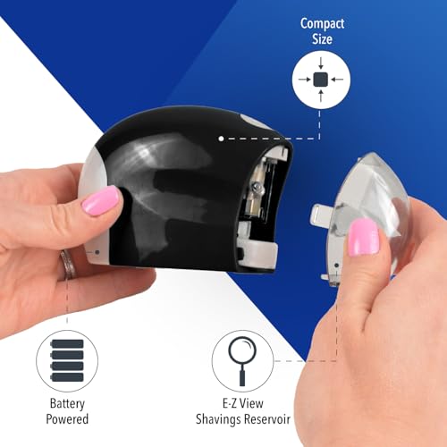Westcott 55851 Small Battery Powered Pencil Sharpener for School, Home, and Work, Black