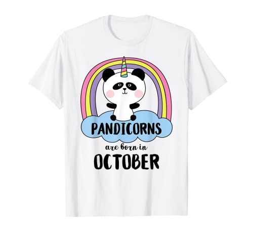 Camiseta unicornio panda pandicorns are born in octubre Camiseta